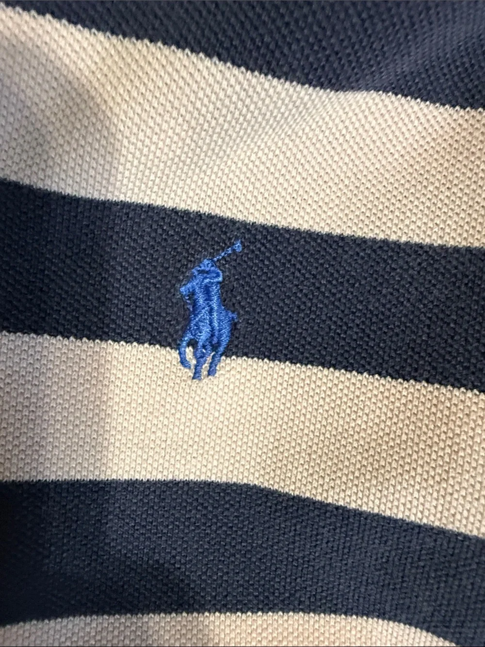 Ralph Lauren Pink and Navy Striped Polo Shirt